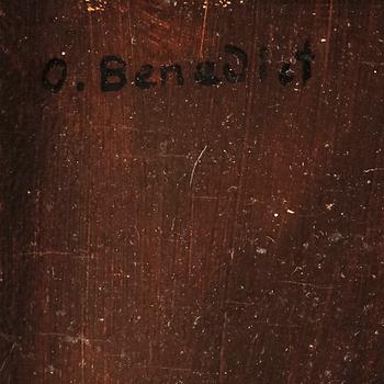 OKÄND KONSTNÄR, olja på pannå, signerad O. Benedict, omkring sekelskiftet 1900.
