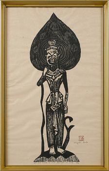 Kiyoshi Saito · KIYOSHI SAITO, träsnitt, signerad, stämpelsignerad, numrerad 19/50 och daterad 1956.