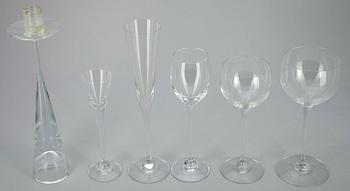 GLASSERVIS, 48 st, glas, "Aurora", Heikki Orvola, Iittala, 1900-talets slut.