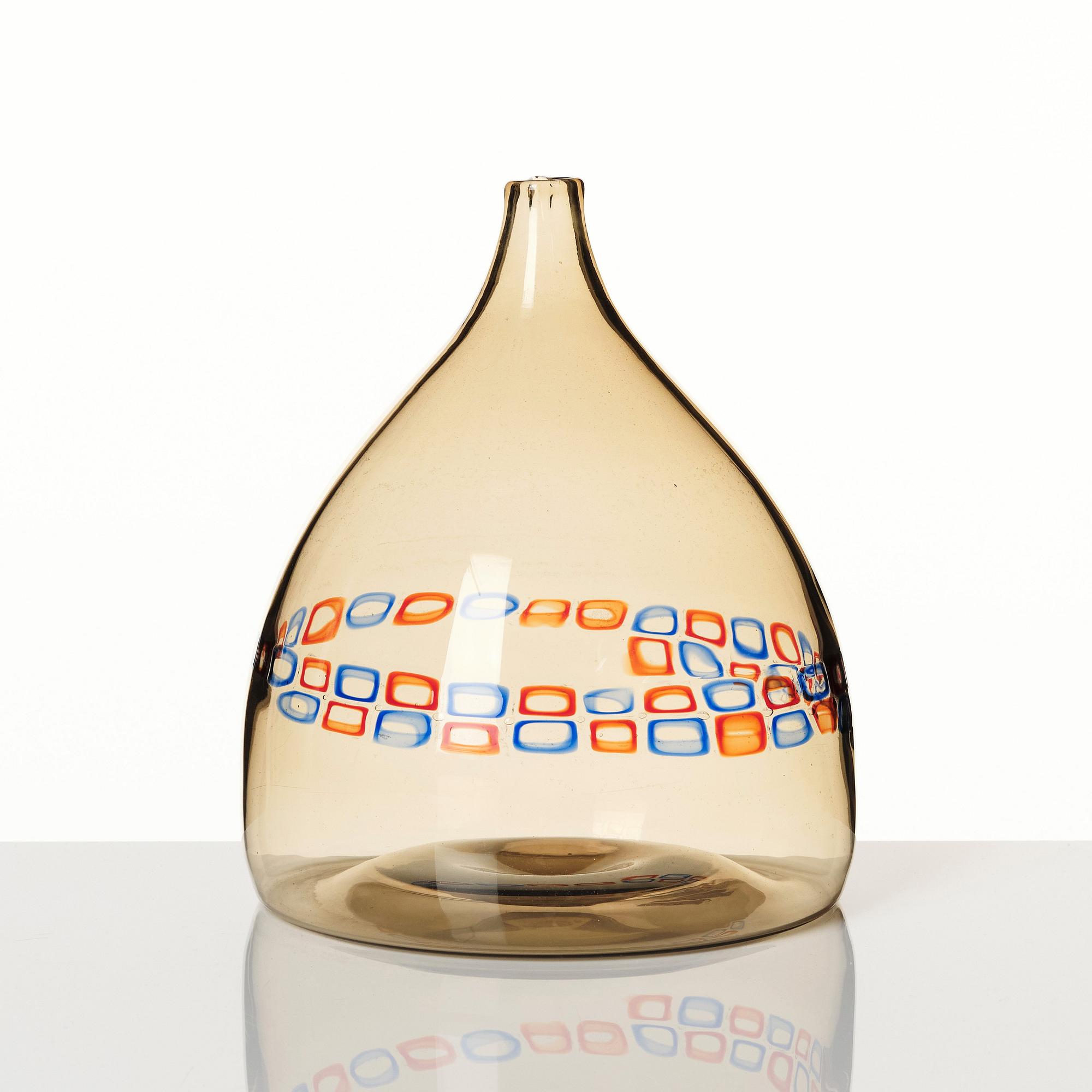 Peter Pelzel, a 'murrine' glass vase, Vistosi, Murano, Italy 1960s.
