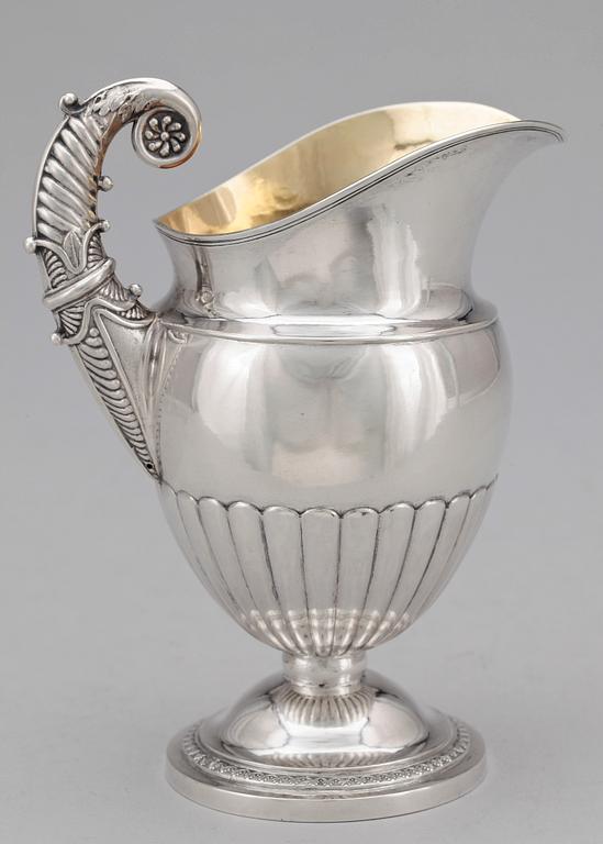 GRÄDDKANNA, silver, empir, Anders Lundqvist, Stockholm, 1832. Vikt ca 190 gr.