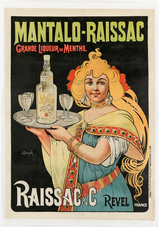 MARCELLIN AUZOLLE, Affisch uppfäst på duk, ca 1910.