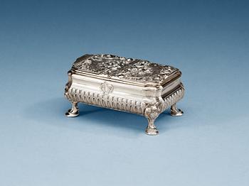 A Russian 18th century parcel-gilt spice box, makers mark possibly of Nikifor Moshchalkin, S:t Petersburg 1794.