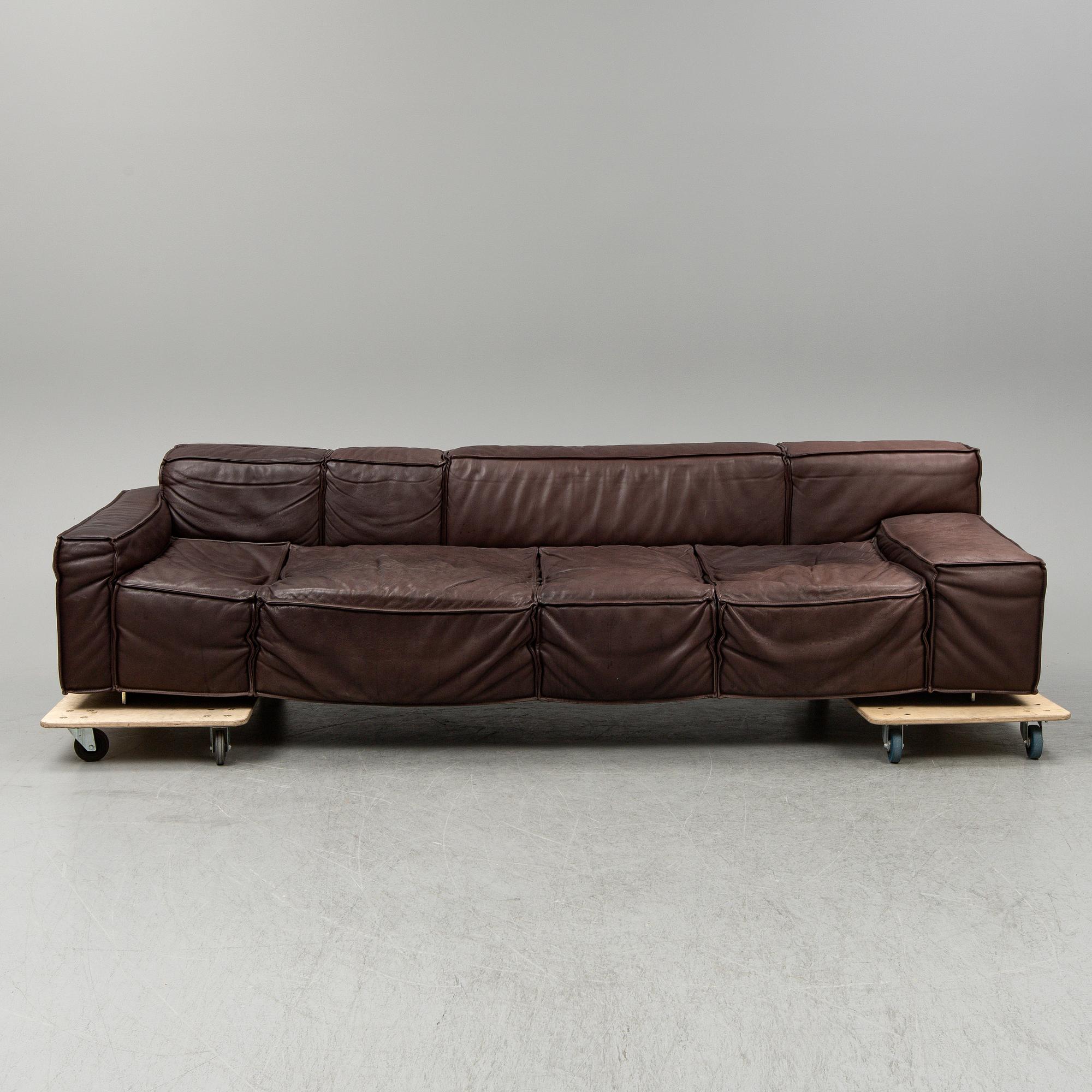 CLAESSON KOIVISTO RUNE, a leather covered 'Boxplay' sofa from Swedese.