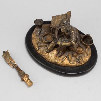 A bronze writing set, France, second half of the 19th century.