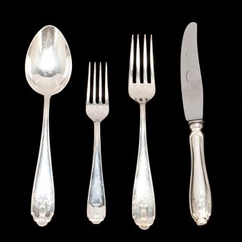 BESTICK, 30 delar, silver, GAB. Total vikt ca 990 g inkl rostfria knivblad.