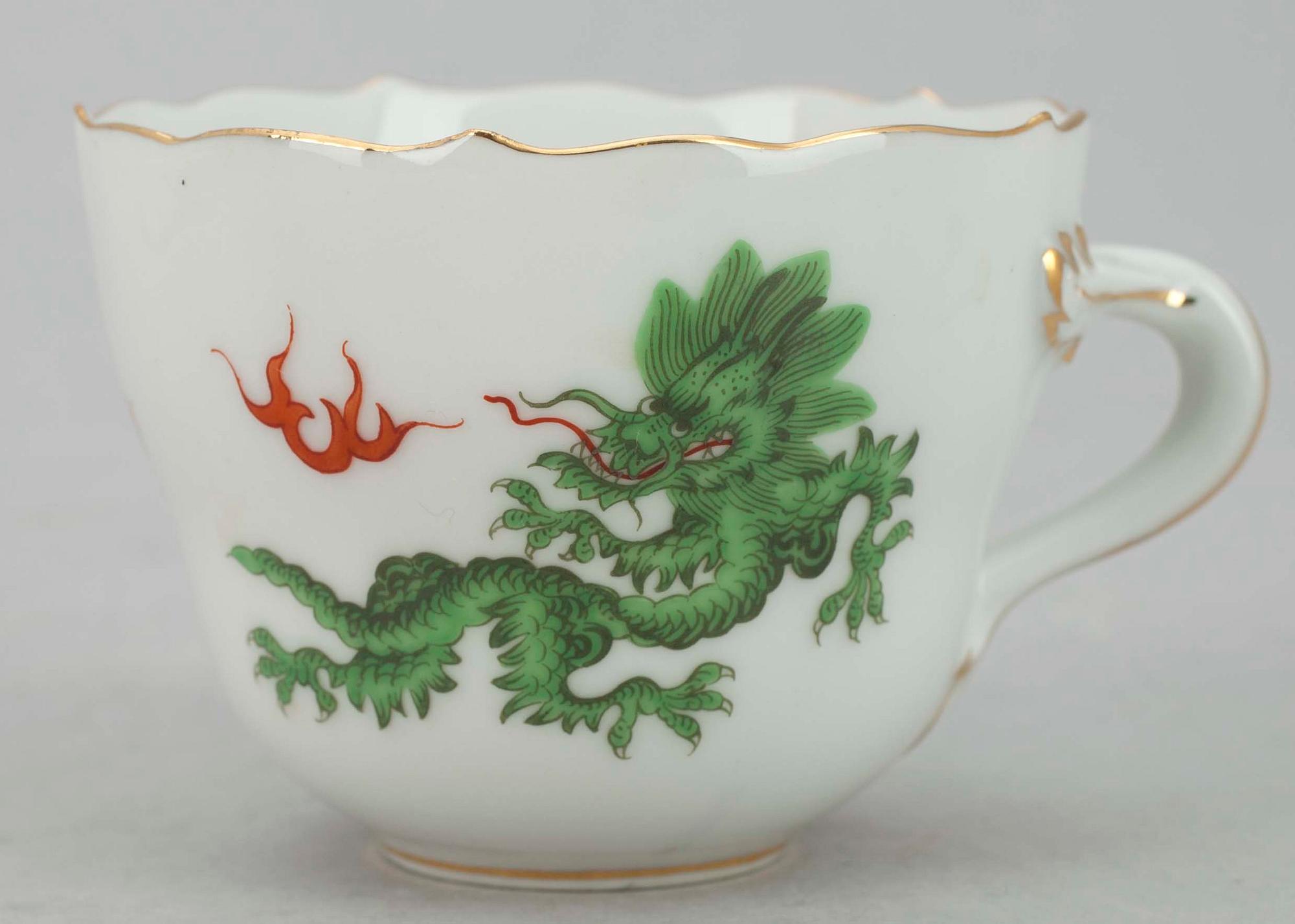 MOCKAKOPPAR,  6 st, porslin, Meissen, 1900-tal.