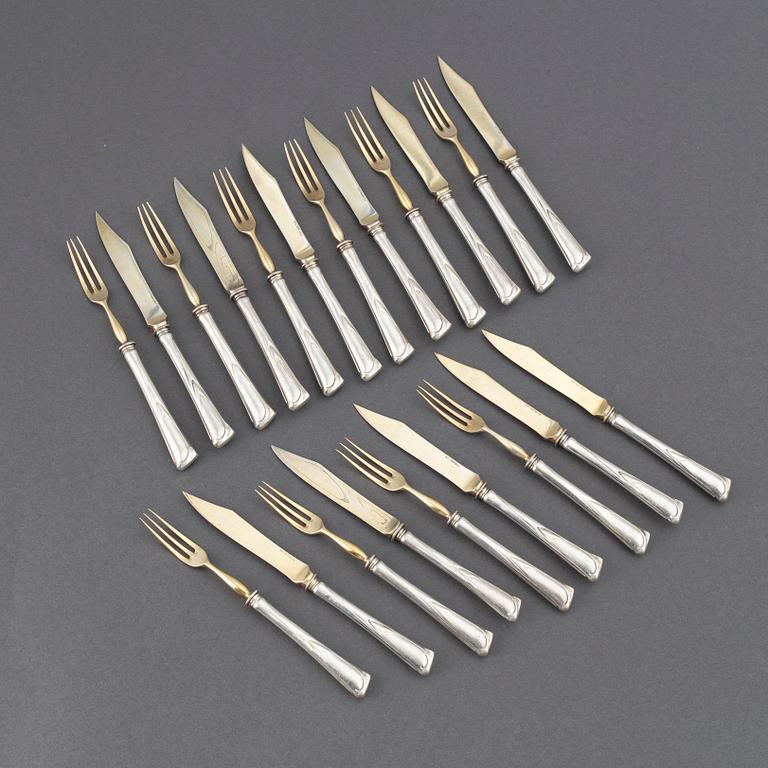 10+11 silver cutlery, Cg Hallberg Stockholm 1907, JM Johansson Göteborg 1936.