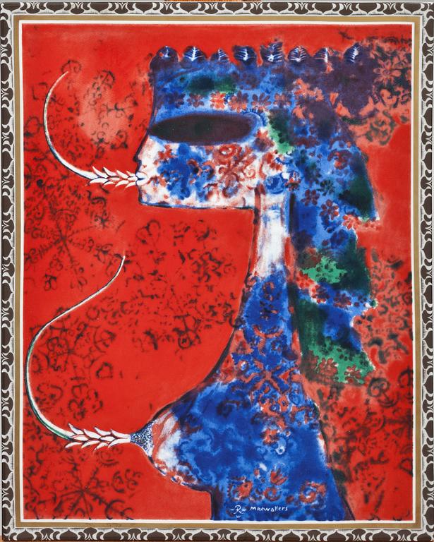 MAX WALTER SVANBERG, tryck på porslin, Rörstrand, sign.