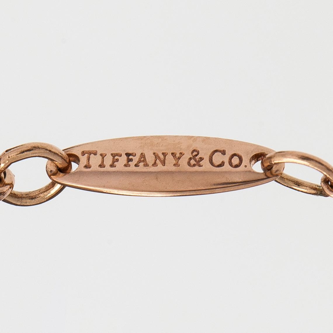 Tiffany & Co, Elsa Peretti, an 18K rose gold 'Open Heart' necklace.