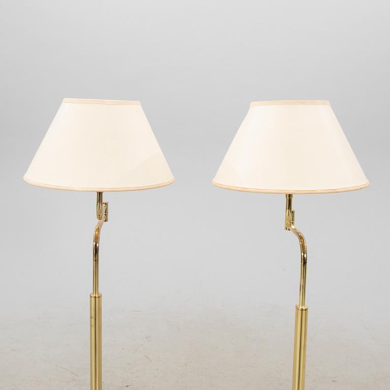 Floor lamps 1 pair, Belysia AB Sweden, later half of the 20th century.