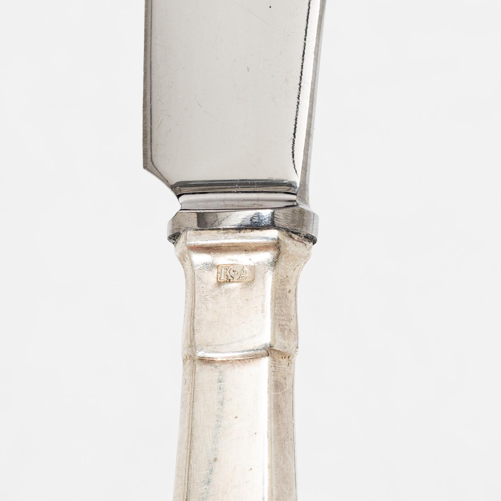 Bestickuppsättning, 86 delar, silver, stämplar K Anderson, Stockholm, bl a 1953.