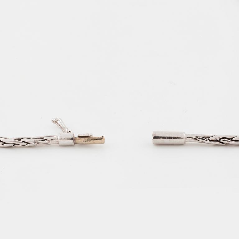 A brilliant cut diamond necklace with Swedish import mark.