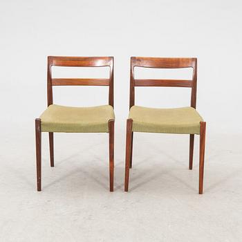 A Nils Jonsson jakaranda dining group 7 pcs Troeds Bra Bohag, Bjärnum, mid-20th century.