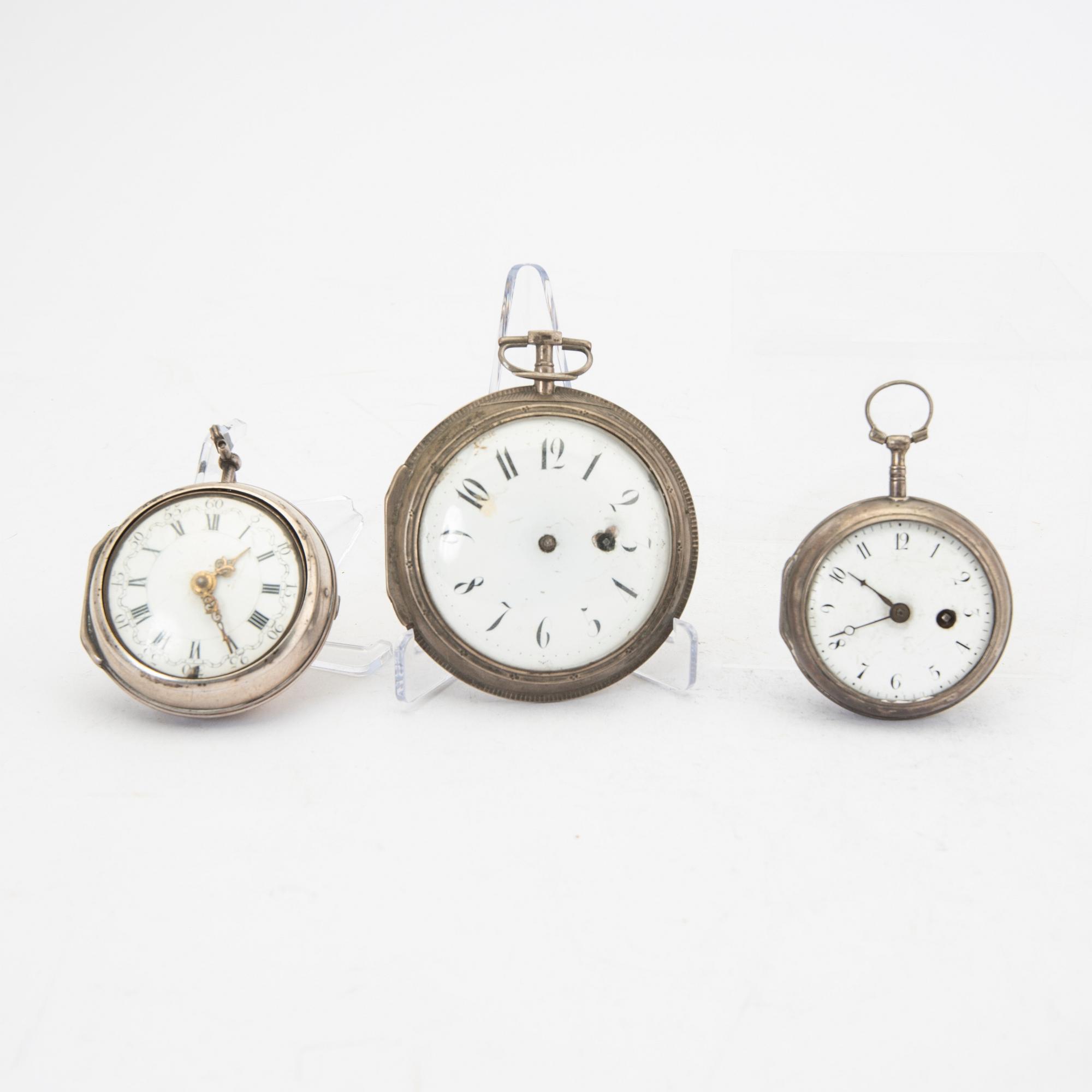 Fickur 3 st England/Frankrike 17/1800-tal silver.