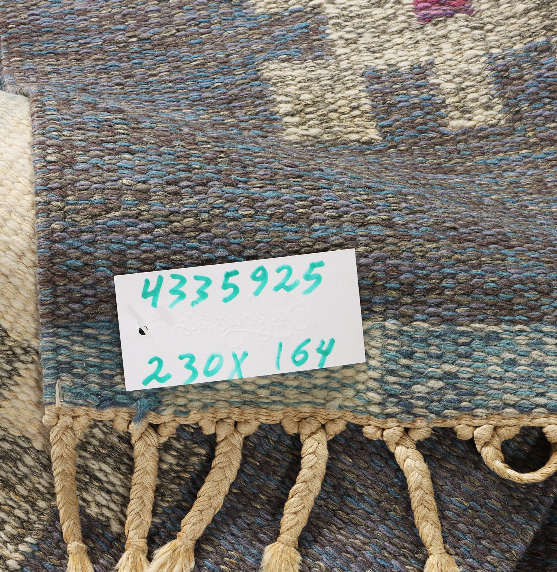 Ingegerd Silow, a flat weave carpet, signed IS, c. 230 x 164 cm.