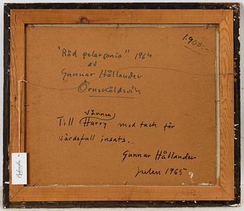 Gunnar Hållander, "Röd pelargonia".