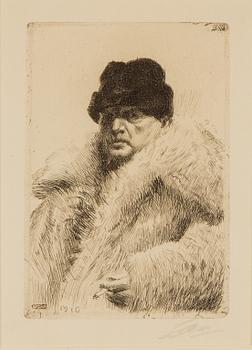 ANDERS ZORN, etsning, signerad med blyerts samt signerad och daterad i plåten 1916.