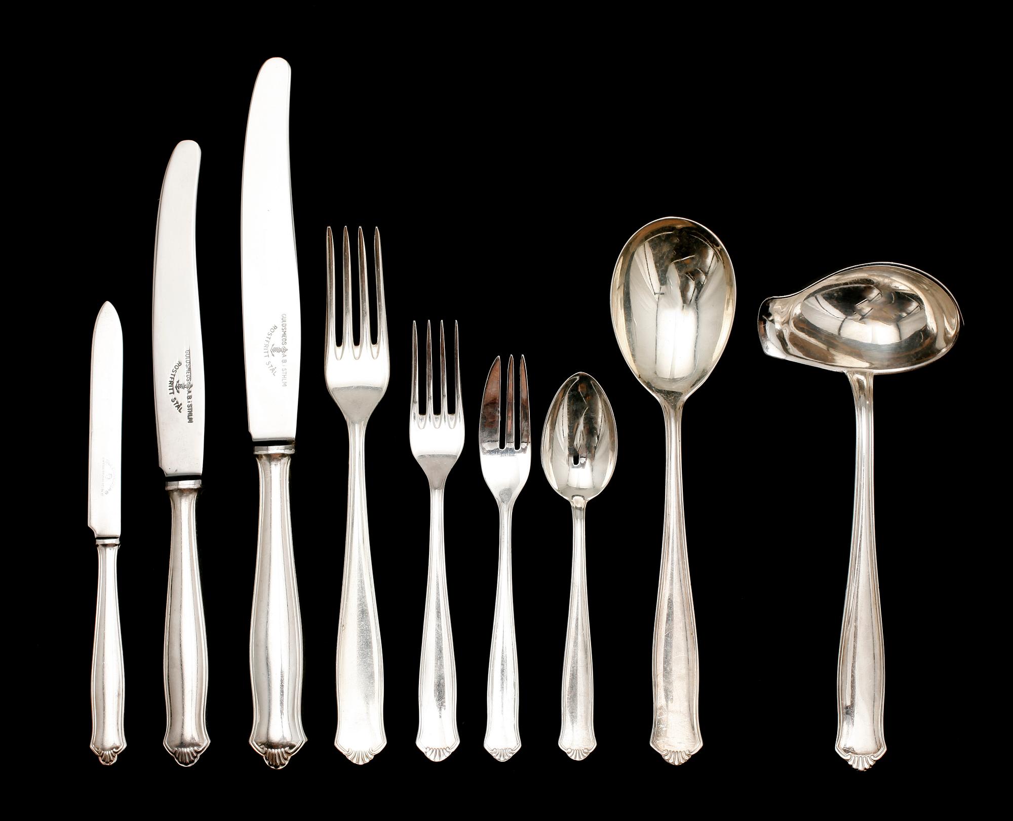 BESTICK, 128 del, nysilver, modell Drotten, GAB.