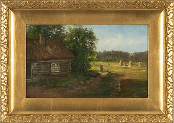 Severin Nilson, Cottage with Hay Barracks.