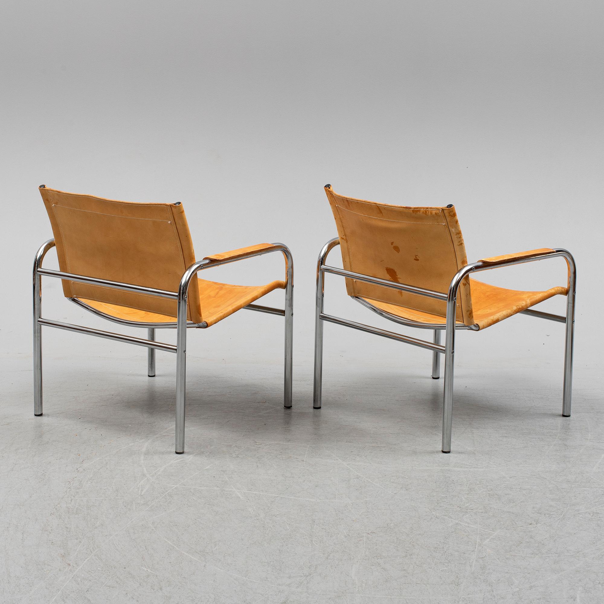 A pair of late 20th century  'Klinte' easy chairs by Tord Björklund, for IKEA.