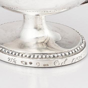 A Swedish Gustavian parcel-gilt silver cream-jug, mark of Pehr Zethelius, Stockholm 1792.