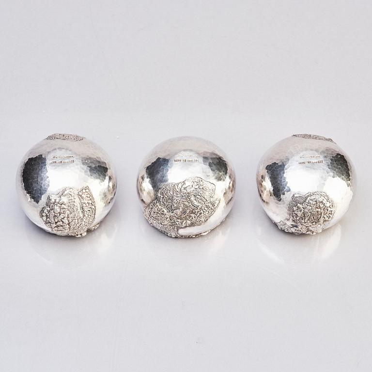 tumlare, 6 st, silver, Västerås 1979.