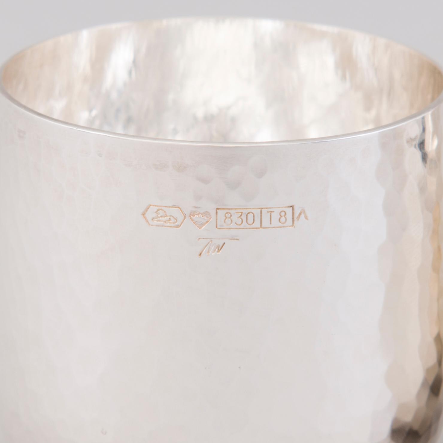 TAPIO WIRKKALA, bägare, 8 st, silver, Kultakeskus, Tavastehus 1996 och 2008.