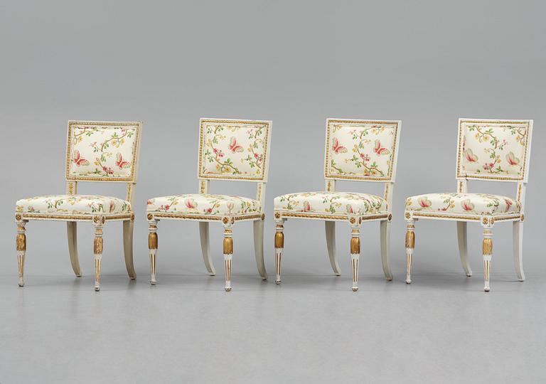 A set of four late Gustavian 'Sulla' chairs, Stockholm, circa 1800.