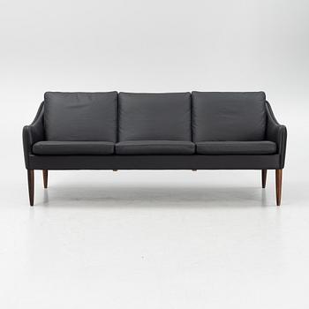 Hans Olsen, a leather and rosewood sofa, C/S Møbler, Denmark, 1960's.