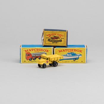 FOUR LESNEY MATCHBOX SERIES CARS.