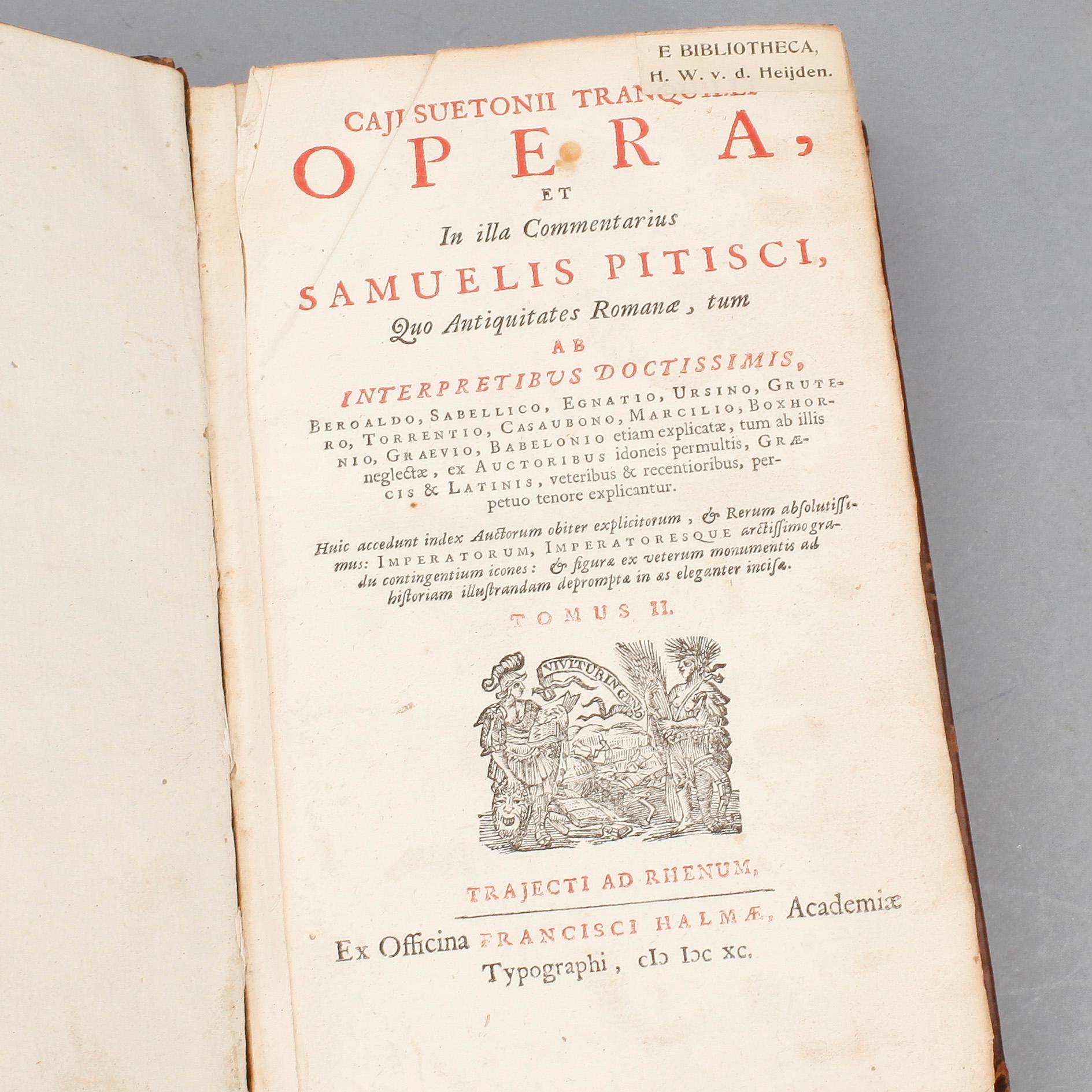 BÖCKER, 2 st, bla "Kerckelycke Historie van de Gheheele Werelt...", av P.Cornelius Hazart, Antwerpen 1671.