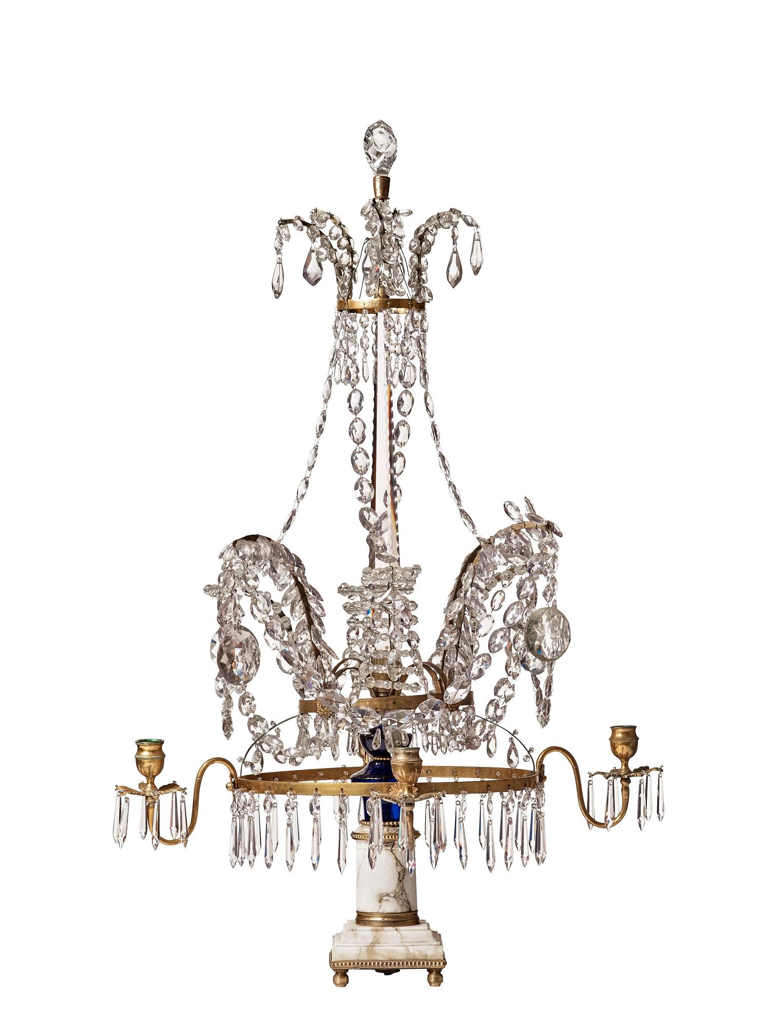 BORDSLYSTER, för fyra ljus. Louis XVI, troligen Ryssland.