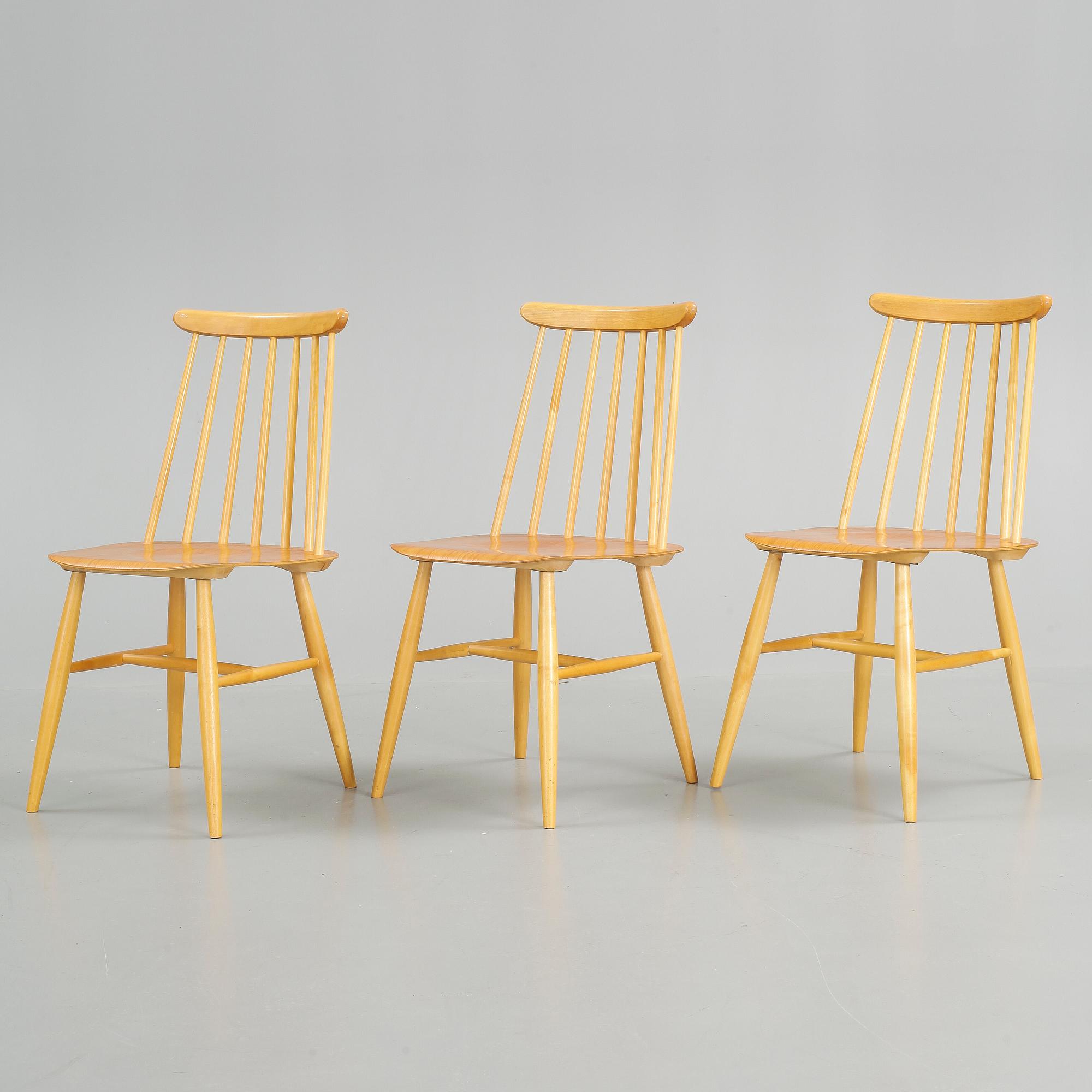 STOLAR, 3 st, "Fanett", Ilmari Tapiovaara, Edsbyverken, 1950-tal.