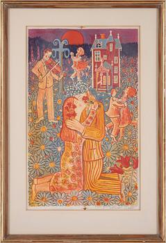 Mårten Andersson · MÅRTEN ANDERSSON, färglitografi, signerad och märkt provtryck.