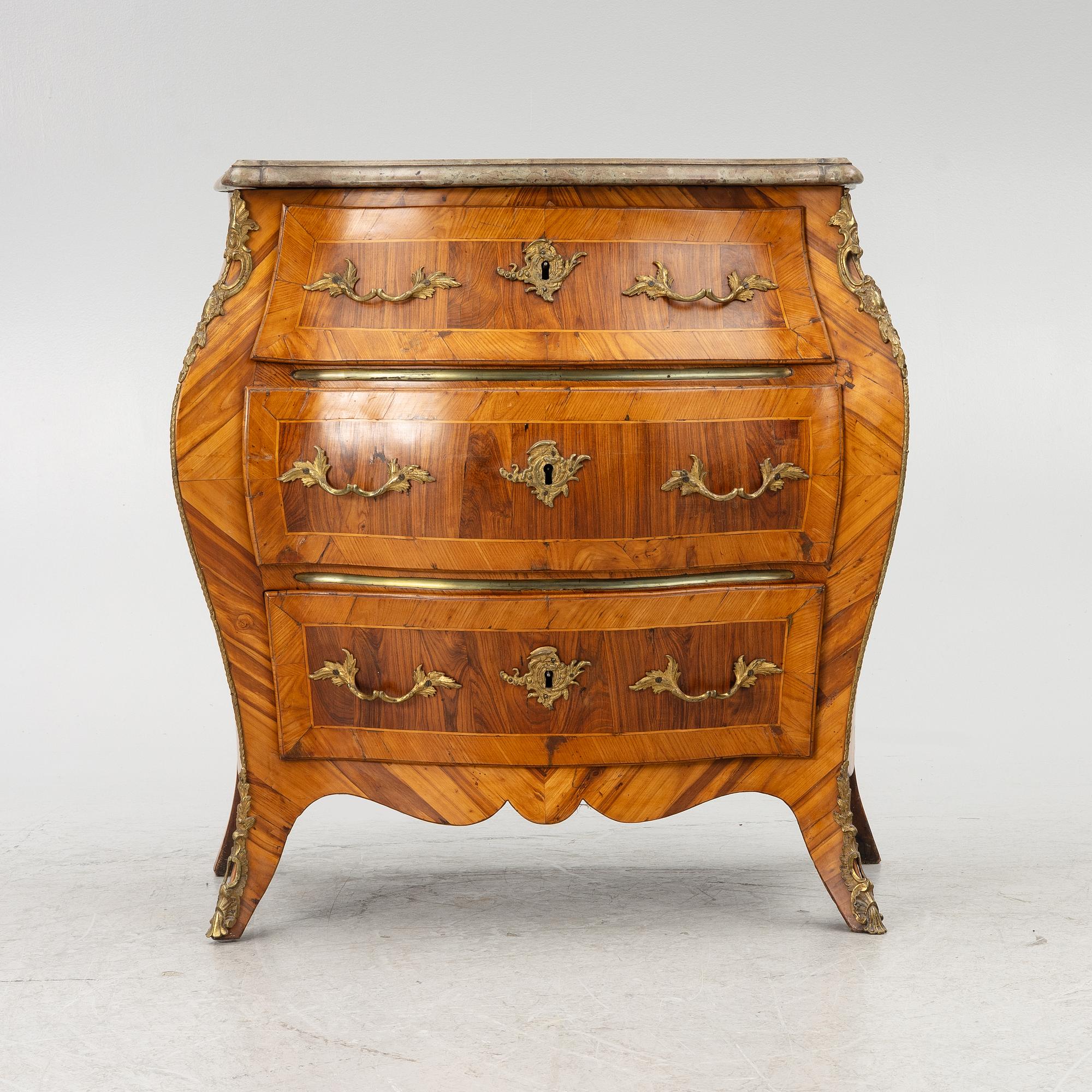 A Rococo chest of drawers, second half of the 18th Century,.