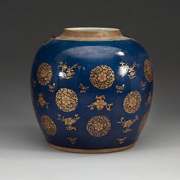 A powder blue jar, Qing dynasty, Qianlong (1736-95).