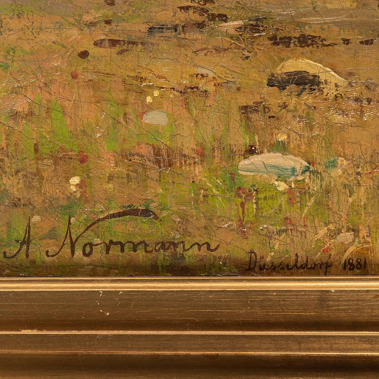 Adelsteen Normann, oil on canvas, signed an dated Düsseldorf 1881.