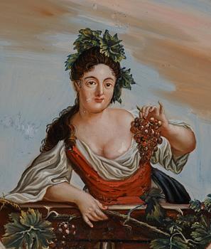 Glasmålningar, ett par, 1800-talets första hälft.