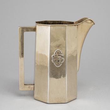 A 20th century sterling silver water-jug, marked The Kalo Shops Chicago.