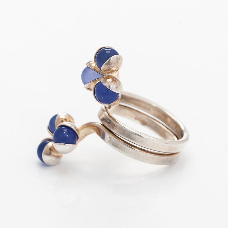 Elis Kauppi, ring, kalcedon, silver.