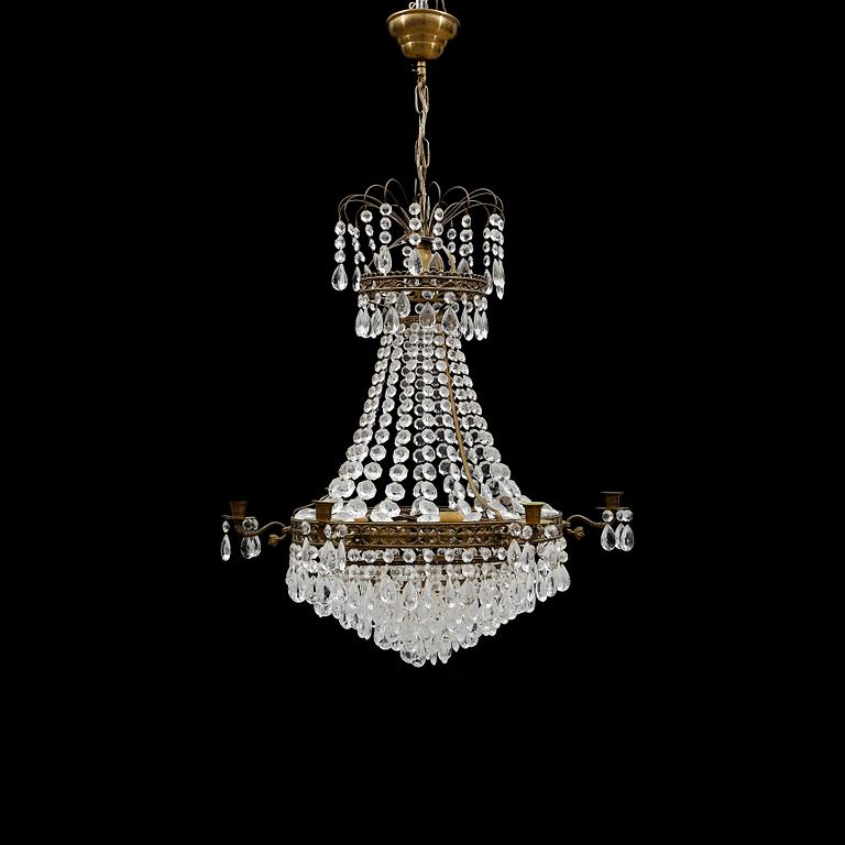 LJUSKRONA, empirestil, 1900-talets mitt. Höjd ca 65 cm.