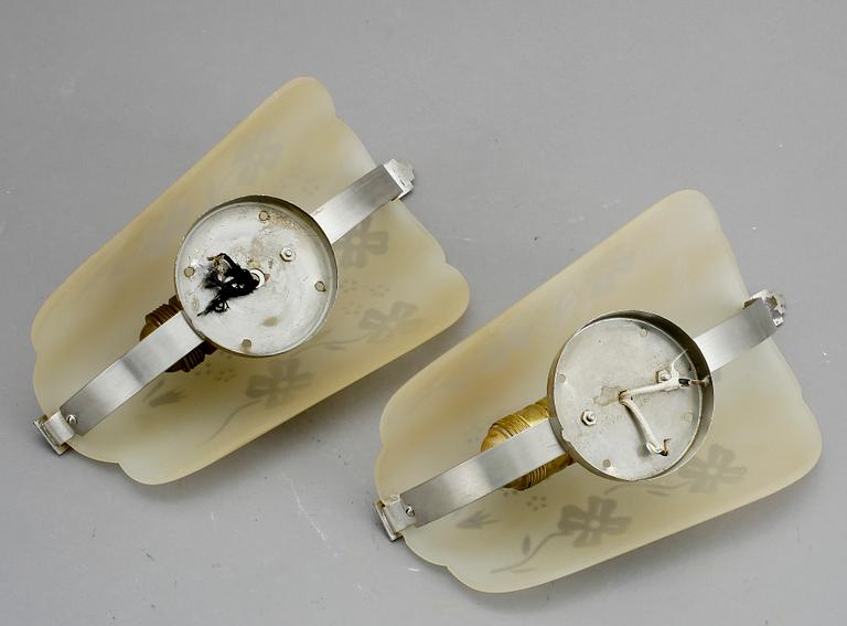 VÄGGLAMPOR, art deco, 1930/40-tal.