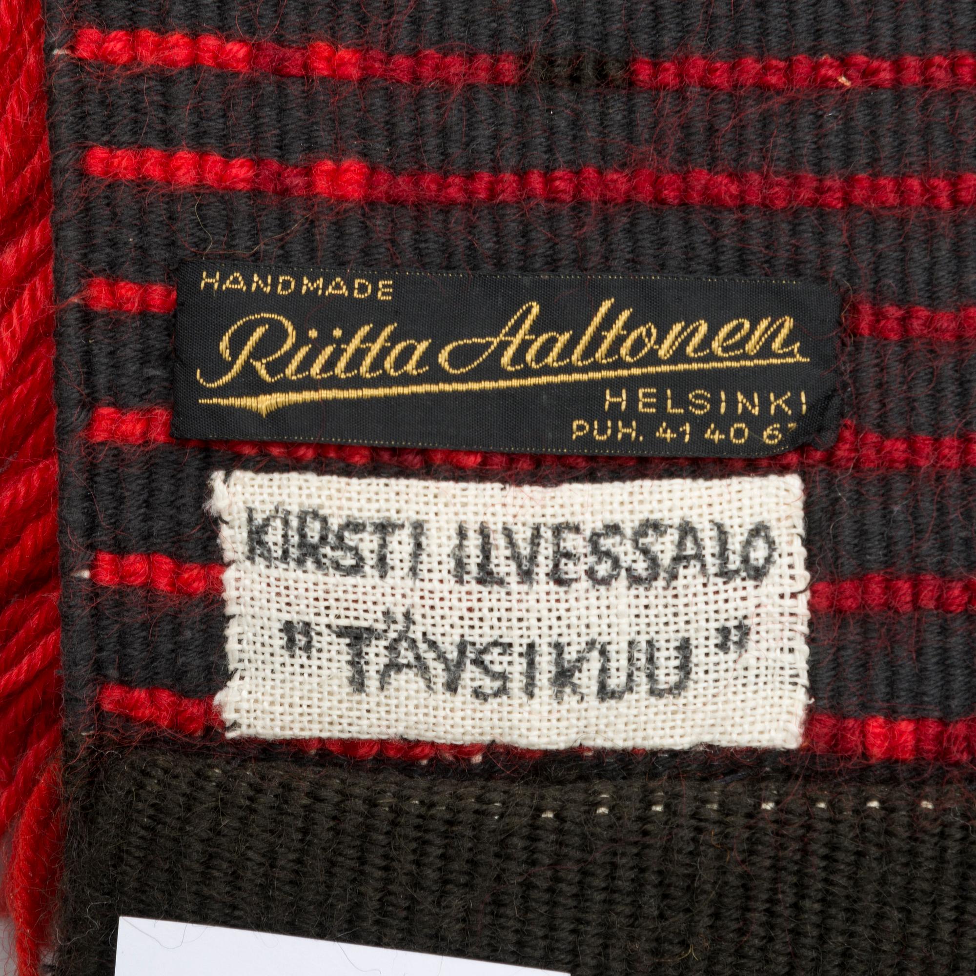 KIRSTI ILVESSALO, a Finnish long pile rug. Circa 130x90 cm.