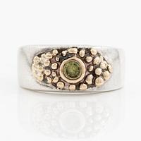 Sven-Erik Högberg, ring, sterling silver with faceted peridot, Gothenburg 1983.