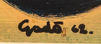 Bertil Gadö, oil on panel, signed and dated 62.