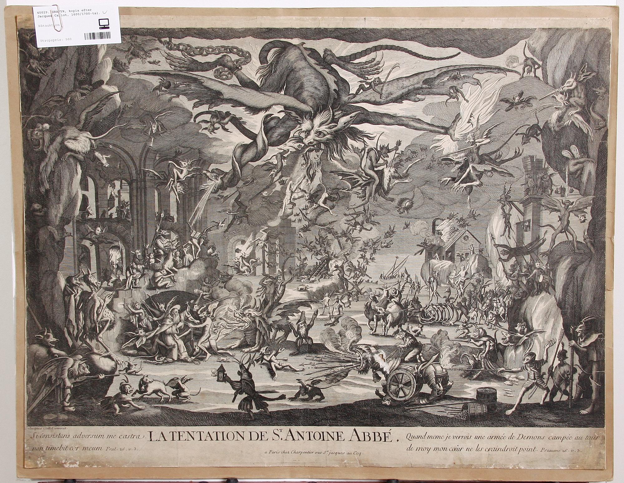 GRAVYR, kopia efter Jacques Callot, 1600/1700-tal.