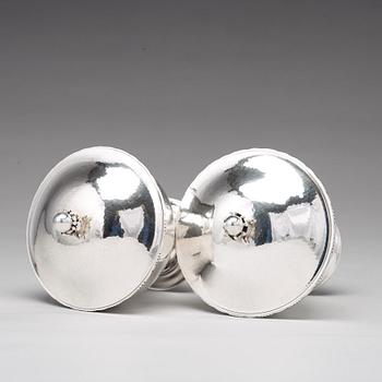 Georg Jensen, a pair of sterling bonbonnières, Copenhagen 1920's, design nr 180 C.