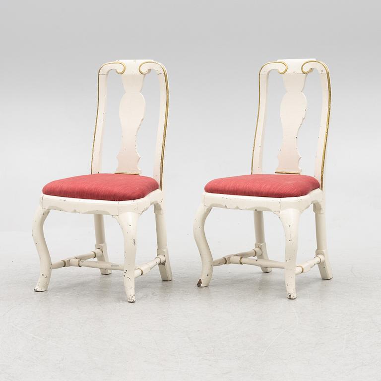 A pair of late Baroque chairs, mid 18th Century.