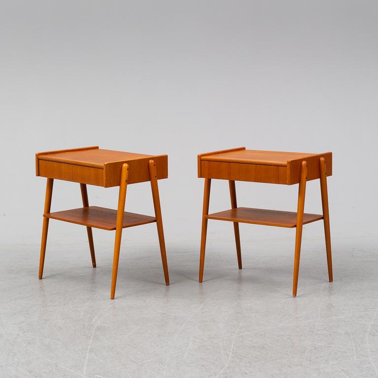 SÄNGBORD, ett par, AB Carlström & Co Möbelfabrik, 1950/60-tal.